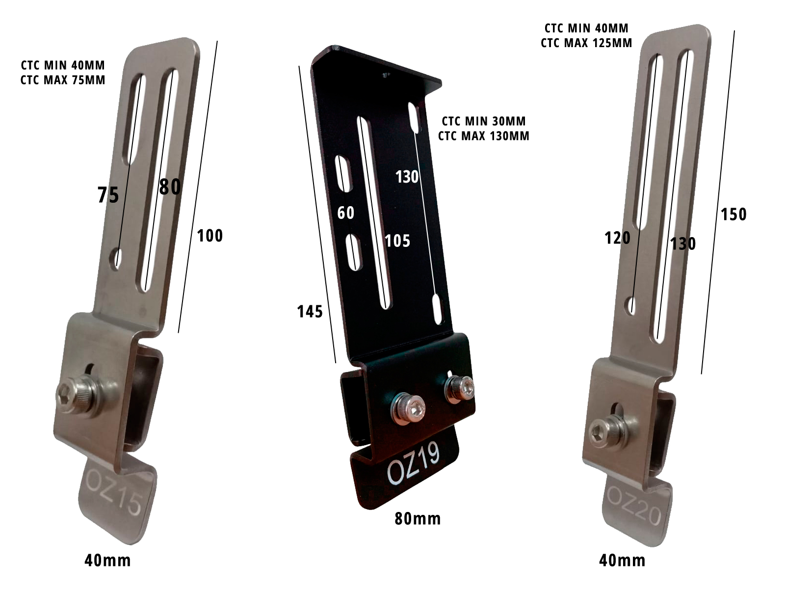 2x OZ19 Awning Gutter Mount Bracket