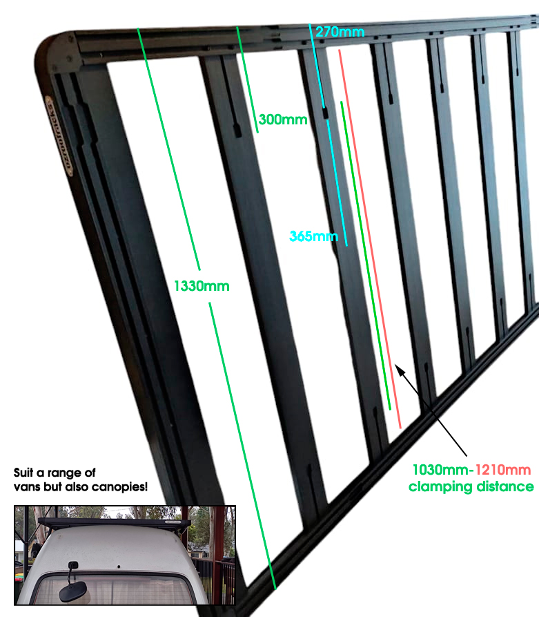 1x OZ310 Tradesman Roof Platform 1330x3100MM for Hiace 100 and Hiace 200 Series