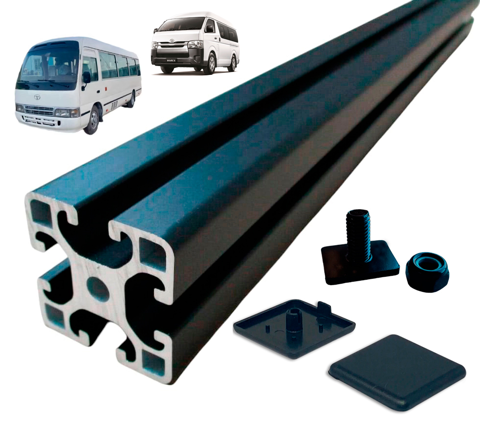 8x OZ4040 Black Anodized 6063-T5 Aluminium Extrusion T-Slot Profile