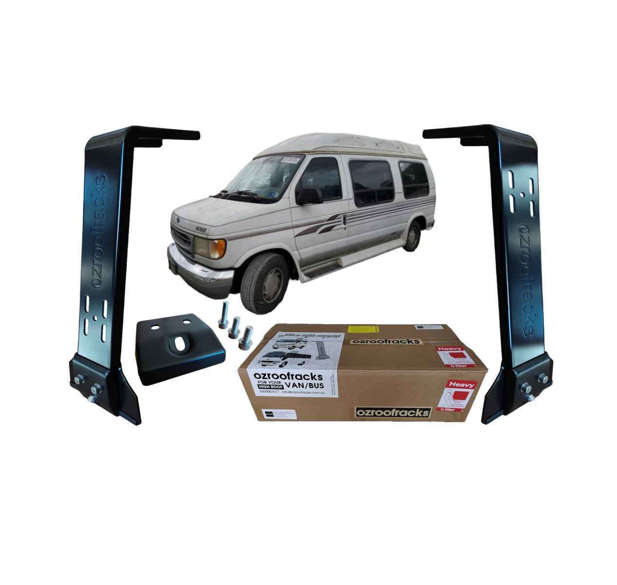2x OZ44 Carbon Steel Brackets 44CM Ozroofracks 2x OZ44 Carbon Steel Brackets 44CM Ozroofracks
