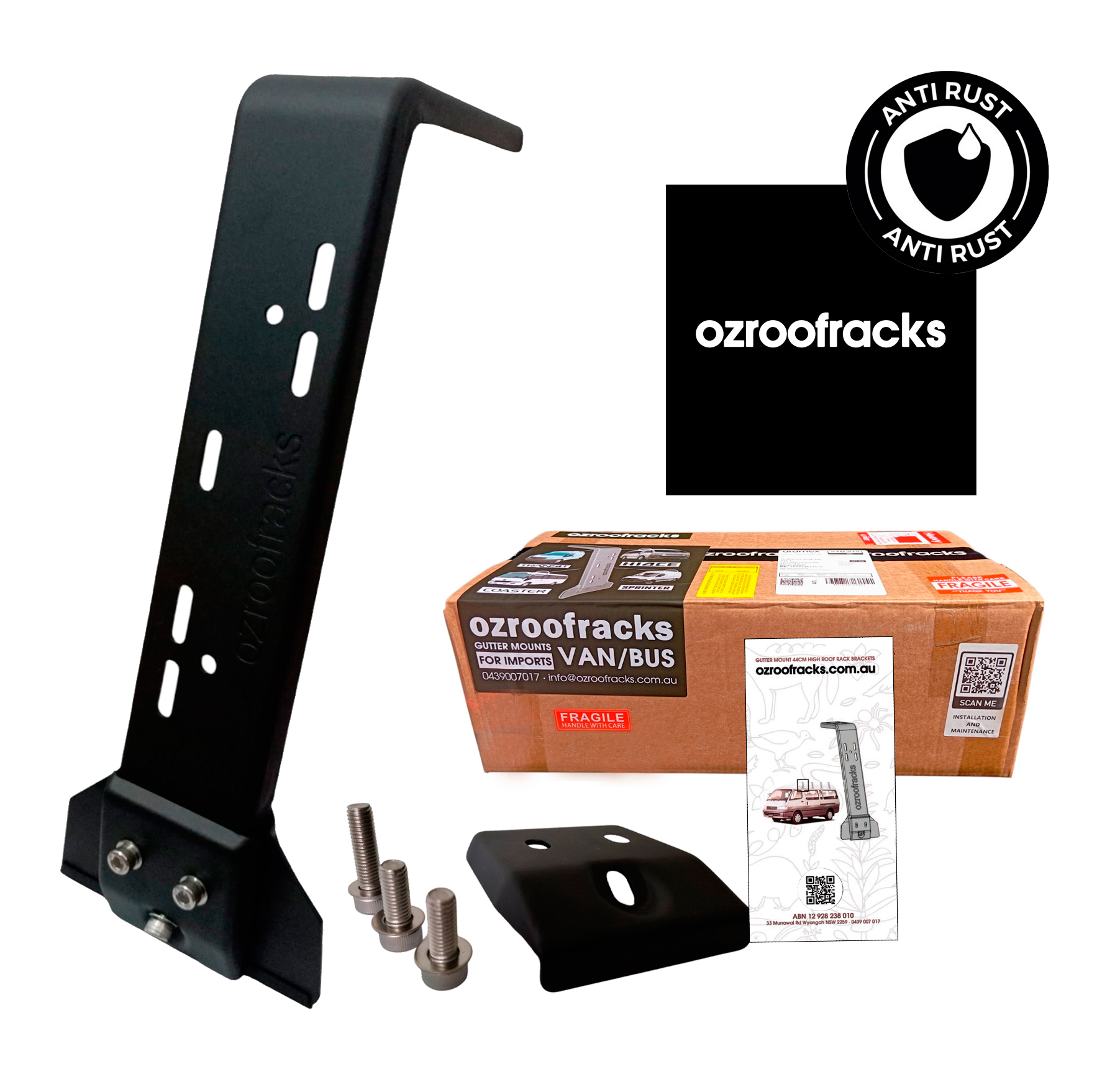 OZ44AL Multislots Aluminium Brackets 44CM Ozroofracks